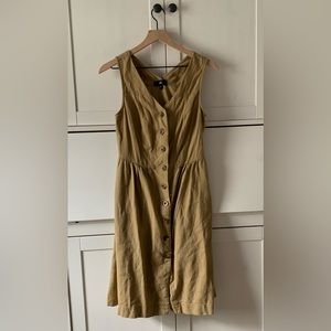 Mossimo khaki linen button-up dress